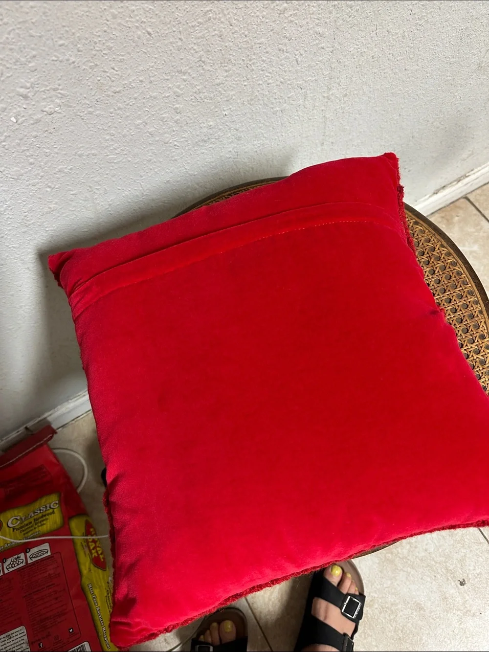 Festive Red Christmas Tree Holiday Throw Pillow